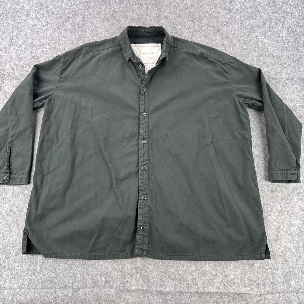Toogood The Draughtsman Shirt Mens 2XL Green Button Front Long Sleeve Casual